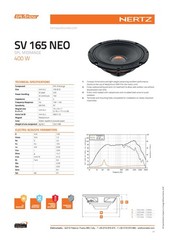 Hertz SV-165 NEO 6.5″ Speakers UV-Resistant & Waterproof – Harley Davidson – NEW