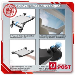 Starlink Mini Silicone Case Suction Cup Mount for Car Caravan RV – Secure & Easy