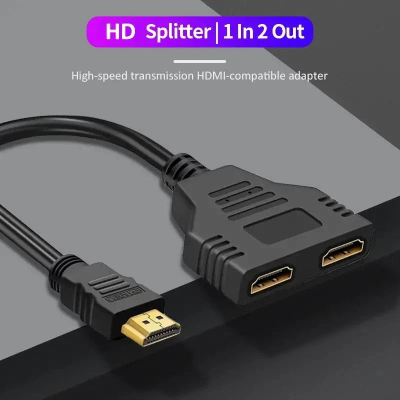 4K HDMI Splitter Cable 1 In 2 Out Adapter Male to 2 Female Dual Video Converter