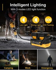 300W Portable Power Supply Inverter Compatible with dewalt 2Pack 20V Battery 6A