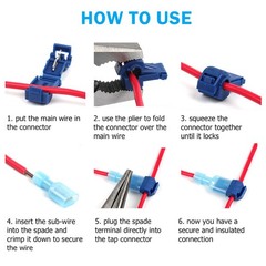 60/480Pcs T-Taps Wire Terminals Connectors Insulated 22-10 AWG Quick Splice Kit