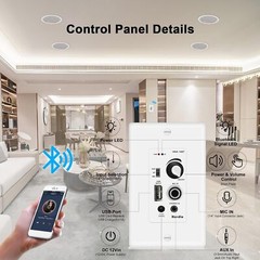 Herdio 5.25″ 300W Home Store In Ceiling Speakers+Wall Mount Bluetooth Amplifier