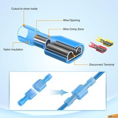 100/500pcs Insulated Nylon Male Female Spade Terminals Wire Crimp Connectors Kit