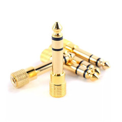 Gold 65mm Male To 35mm Female Stereo Headphone Audio Adapter Jack Connector
