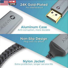 4K Displayport to HDMI Cable [UHD, Metal Case, Nylon Cable] 6FT Unidirectional D