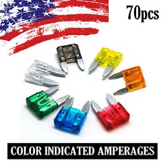 70Pcs Auto Car Truck APM ATM Mini Blade Fuse 5 7.5 10 15 20 25 30 AMP Set