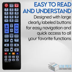 Replacement Remote for Samsung UN32J4000 UN32J5003 LN40A500 | New Unbranded