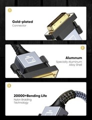 New HDMI A to DVI Adapter Cable 6Ft High Speed Gold-Plated Plug/Play Fast Ship