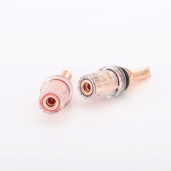 100% Pure Copper Binding Post Speaker Banana Jack Amplifier Terminal