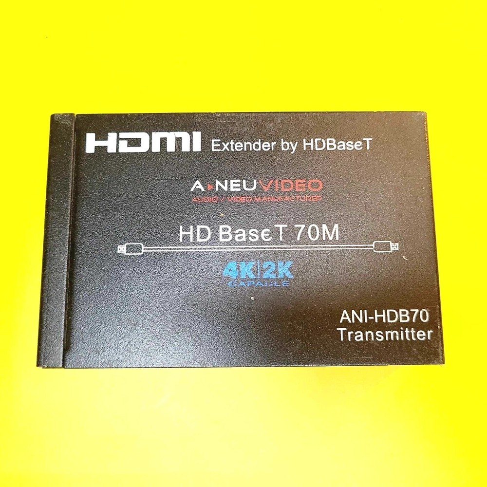 A.NEUVIDEO ANI-HDB70 TRANSMITTER HDMI EXTENDER HD BASE T 70M 4K 2K CAPABLE BLACK