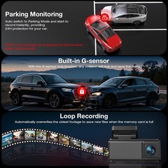 Beferich J18 4K 2.5K Dual Dash Cam GPS WiFi 64GB Card 256GB Max front rear night