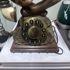 Deer Antler Rustic Lodge Style Corded Rotary Dial Telephone Brown Beige