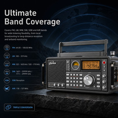 Tecsun S-2200 AM/FM/LW/SW/SSB VHF Airband DSP Radio Receiver – US Edition