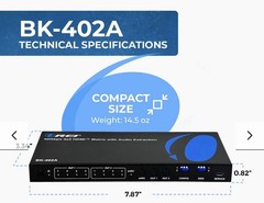 OREI 8K eARC HDMI Matrix Switch 4 X 2,Switcher with Audio Extractor UltraHD.