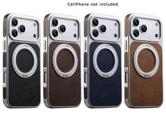 Classic Textured Crazy Horse Pattern Slim PU Leather Case fits iPhone 17 Pro Max