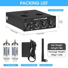 HIFI Tube Preamp with Bluetooth 5.0 Speaker Receiver Stereo Audio Amp USB Player