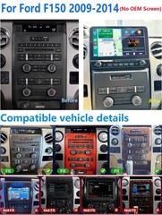 4+64G Android 15 Apple CarPlay Car Stereo Radio GPS Navi For Ford F150 2009-2014