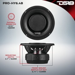 DS18 PRO-HY6.4B 6.5″ Hybrid Mid-Range Car Audio Loudspeaker 450W 4 Ohm