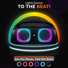 Pyle Wireless Portable LED Bluetooth Boombox Speaker FM Radio 160W Dual Speakers