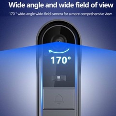 Wireless 1080P Doorbell Camera with Two-Way Audio & 170° View – No Subscription