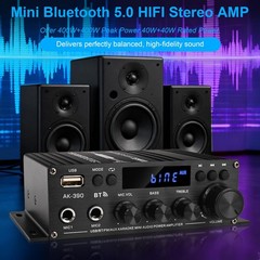 Stereo Amplifier Home Audio Receiver AK-390,AMP Speaker Bluetooth 5.0 Amplifi…