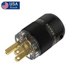 Pair HiFi Power Plug Copper Gold Plated Power Connector AC Mains Plug 15A/125