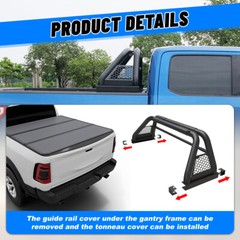 For 11-23 Dodge Ram 1500/2500 Universal Roll Sport Bar Chase Rack Bed Bar Pickup