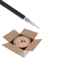 RG6 Coaxial Cable 500ft 18AWG Dual Shield Outdoor Black Coax 3GHz Satellite TV