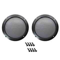 2x 6.5″ Black Car Speakers Cover Steel Mesh Sub Woofer Subwoofer Grill Protector
