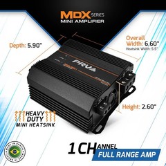 PRV MDX1800.1 2 Ohm Mini 1 Channel 1800 Watts Amp Compact Car Audio Amplifier