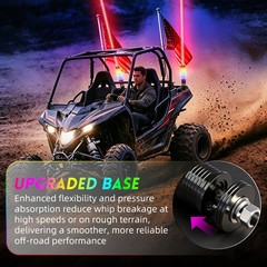 2x 1~3FT Laser LED Whip Spiral Chasing RGB Fat Whip Light For Can Am Polaris RZR