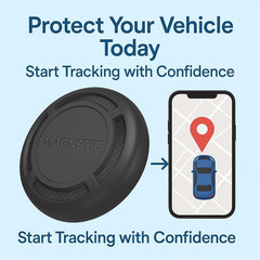 Magnetic Hidden GPS Tracker for Vehicles – Long Battery Life, No Subscription…