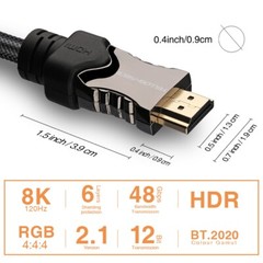 Newest Optical Fiber 8K HDMI 2.1 Cable 48Gbps Supports HDCP 2.2/3D/HDR/UHD/ARC