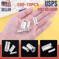 10-100PCS Wire Ferrules Crimp Terminal Connector Kits AWG (8 6 4 2 1/0 2/0) US