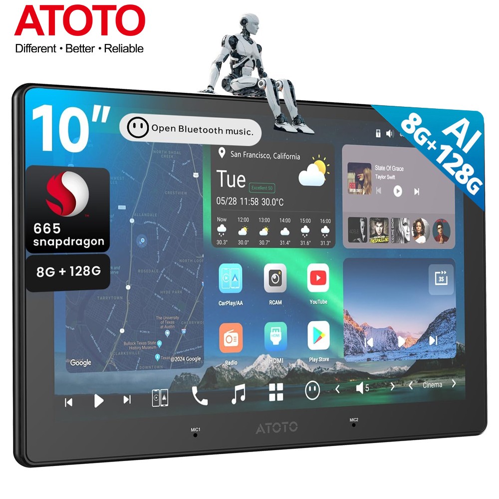 ATOTO X10 Android 13 10.1″ Double Din Car Stereo GenAI Head Unit GPS 4G LTE 128G