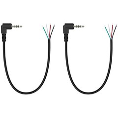 Compact 3.5mm Audio Repair Cable: Right Angle Male to Bare Wire – 10 inches