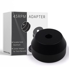 45 RPM Record Adapter Solid Aluminum 7 Inch Vinyl Center Black 1 PC