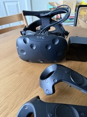 HTC Vive Virtual Reality Headset 1st Gen, Deluxe Strap, Vive Wireless Adapter