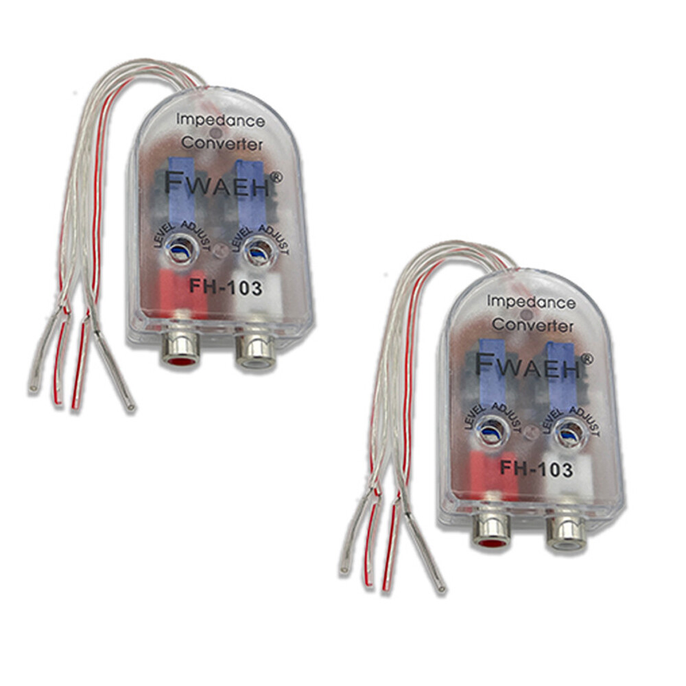 2/4Pcs Level Car Speaker High to Low Impedance Converter 2 Channel RCA Line Out