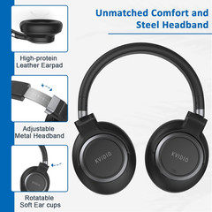 Active Noise Cancelling Headphones, 70 Hours Playtime Bluetooth Headphones Wirel