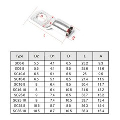 280PCS Car Copper Lug Ring Terminals Cable Electrical Wire Crimp Connectors Kit