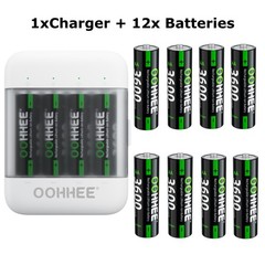3600mWh 1.5V AA Lithium Rechargeable Batteries + Charging Storage Box 4/8/12/16x