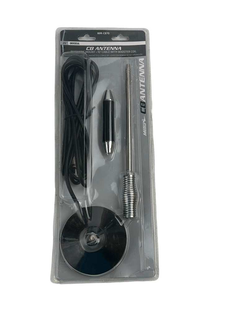 Metra CB Antenna WM-CB70 26” Universal Magnetic Mount 10’ Cable W Booster Coil