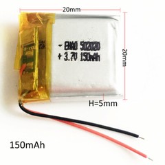 5 pcs 3.7V 150mAh Lipo Polymer Rechargeable Battery For MP3 GPS Bluetooth 502020