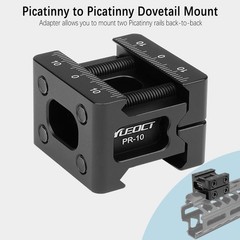 Yueoct Metal Picatinny to 35.5×35.5×25.4mm / 1.4×1.4×1.0in, Black
