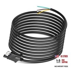 4-Pin Flat Wiring Harness 20 Feet Jacketed Cable Trailer-Side Standard 4 Way