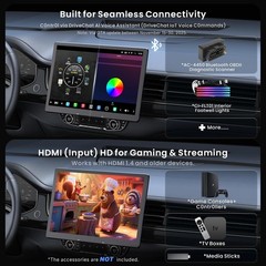 ATOTO 12.95″ Smarter AI Android Car Stereo 1& 2DIN Built-in G-Sensor 2-Band WiFi
