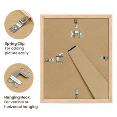 8×10 Picture Frame, Natural Solid Wooden 8×10, Matted to 5 x 7 – 3 Pack