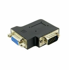 Flat Left Angled 90 Degree VGA SVGA Male To Female Extension Adapter D-Sub 15pin