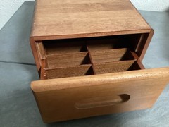 2 Vintage Solid Wood Media Storage Box Case Hand Rubbed Oiled Lot of 2